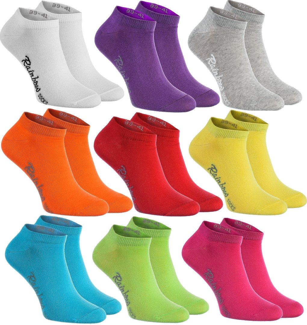 Rainbow Socks - Kolorowe bawełniane skarpety sportowe dla mężczyzn i kobiet