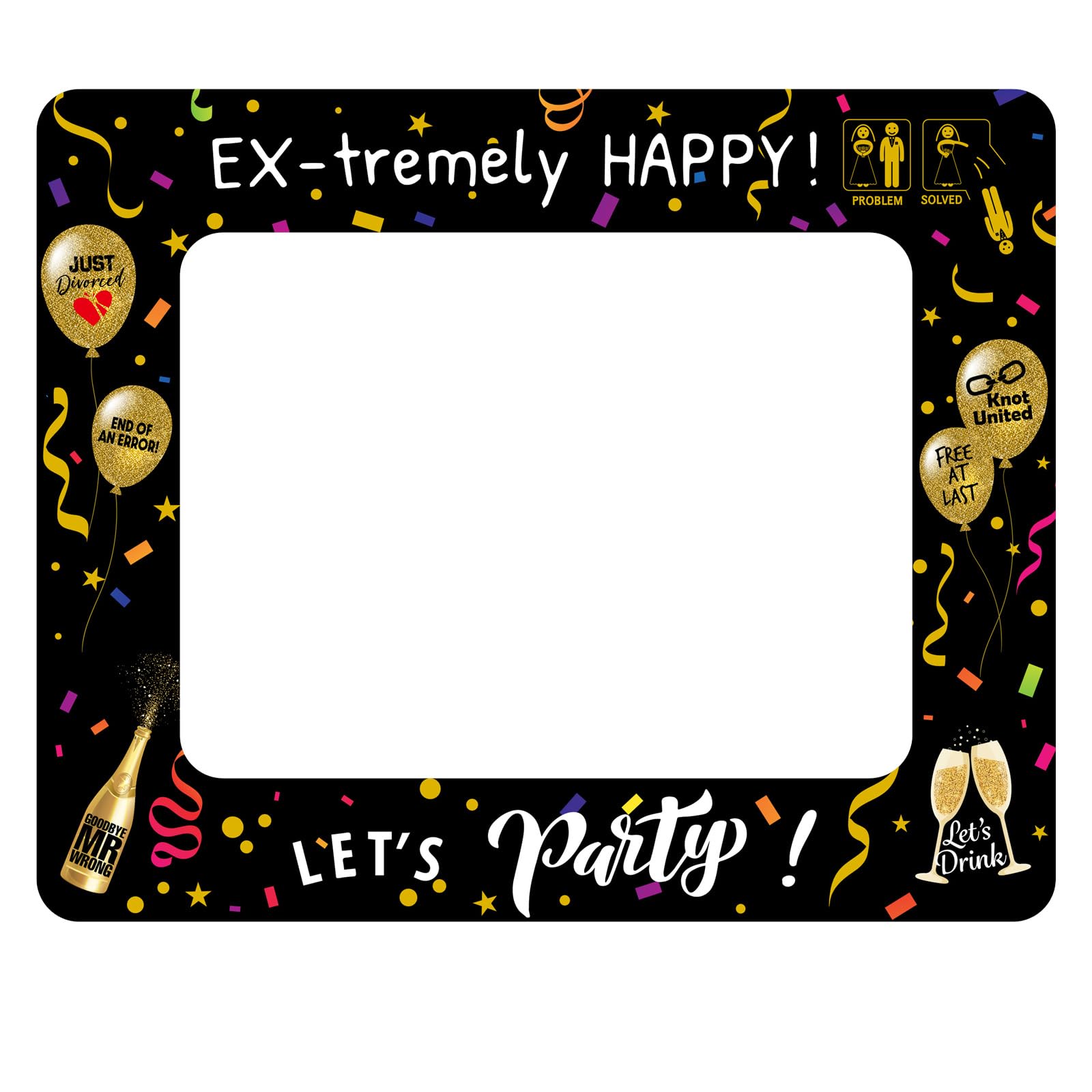 Yiiigoood Funny Divorced Party Inflatable Selfie Photo Frame Sarcastic Humor Hilarious Divorce Theme Blow Up Picture Frame For Bye Felicia Single Freedom I'm Done Breakup Party Supplies