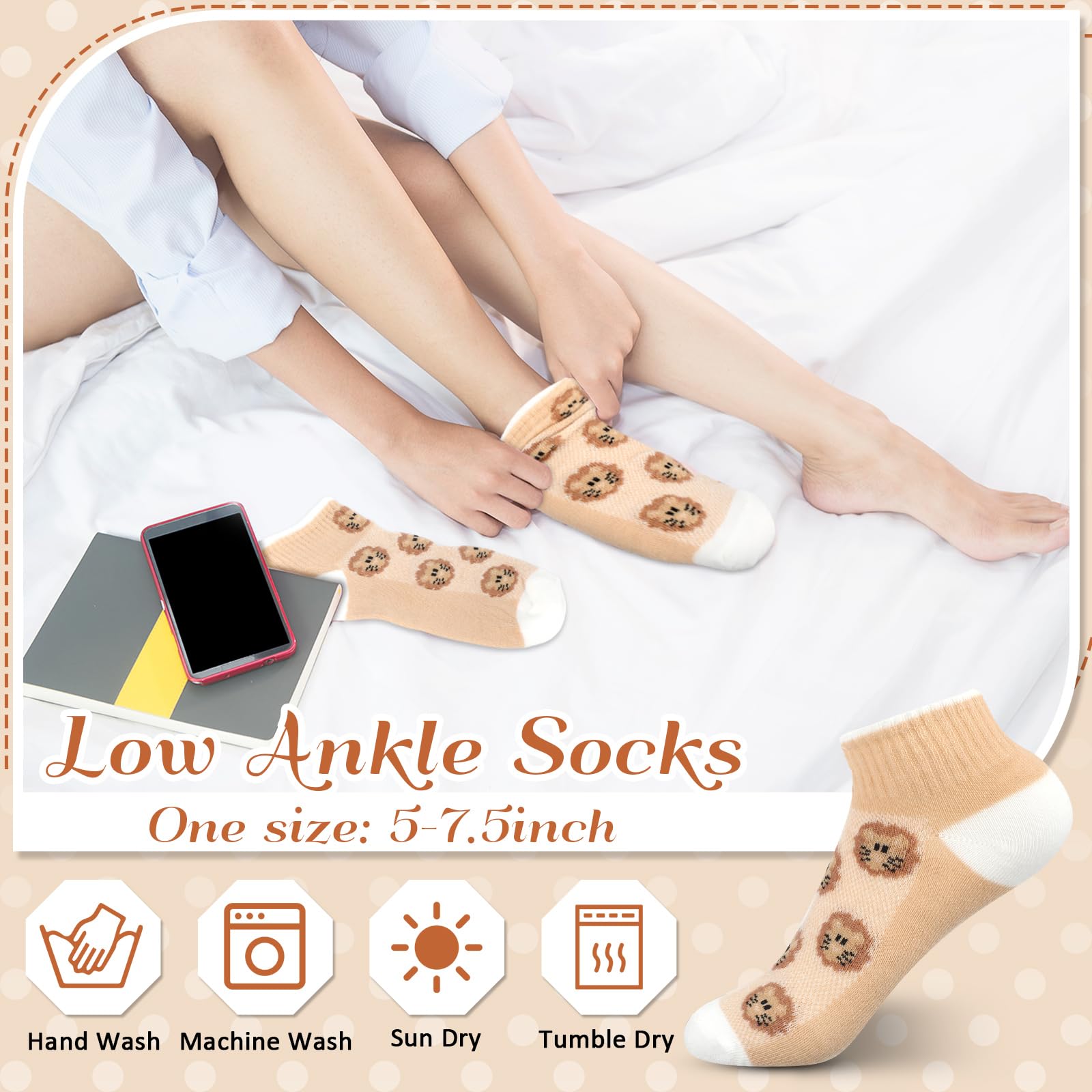 Mumufy 100 pares de calcetines de tobillo de corte bajo para mujer a granel con bonitos patrones bordados de corte bajo, calcetines invisibles delgados, transpirables, cómodos, a granel, calcetines
