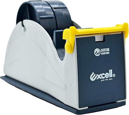 Excell ET-227 Dispensador superior de escritorio de acero de doble rollo azulgris 2 pulgadas de ancho (3 pulgadas de núcleo) + imán LuxProdX