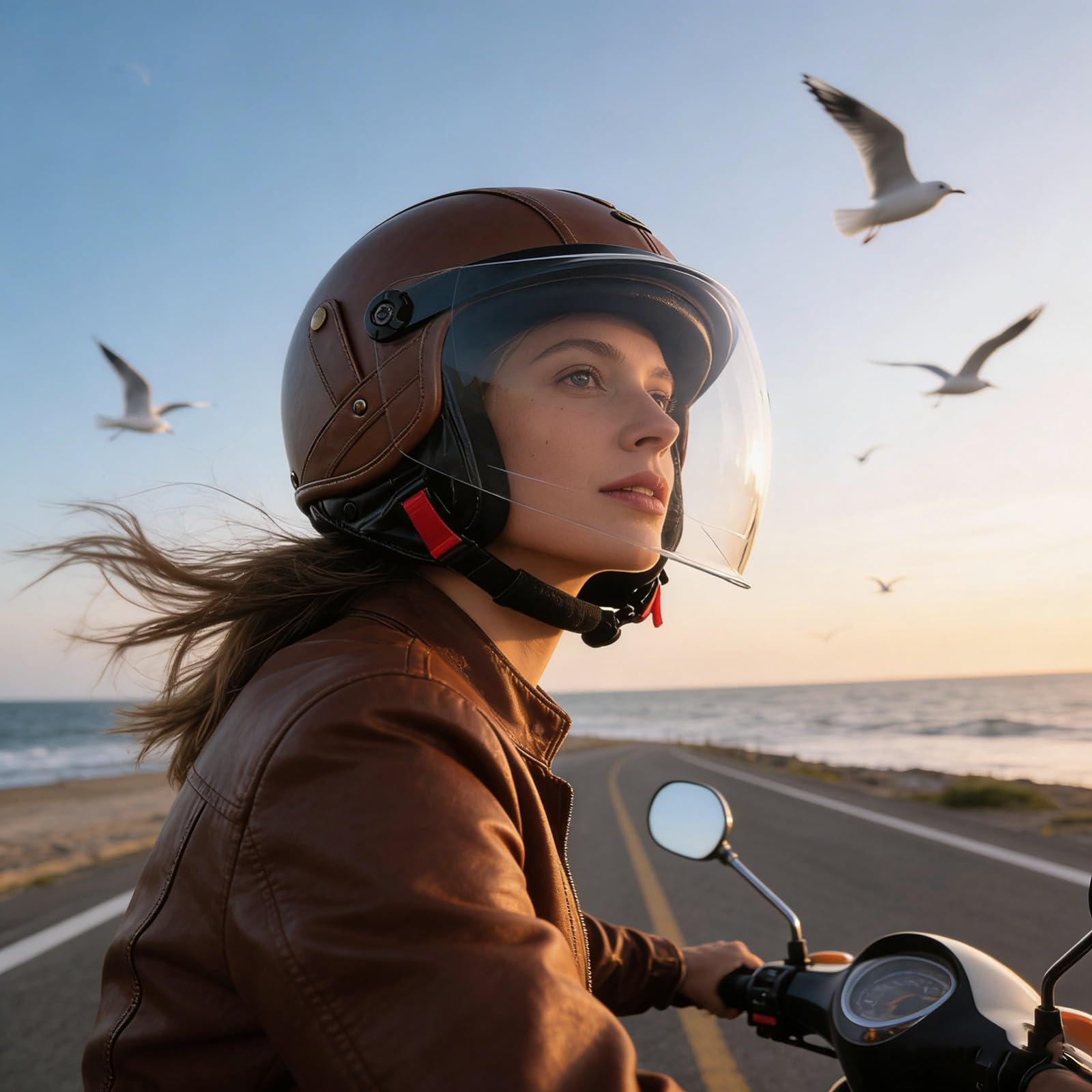 Casco Da Moto Aperto 3/4 Per Adulti Con Visiera, Per Moto, Scooter, Bici Elettrica, Ciclomotore, Cruiser, Caschi Per Uomo E Donna, Omologato ECE A10,XL/(61~62cm)
