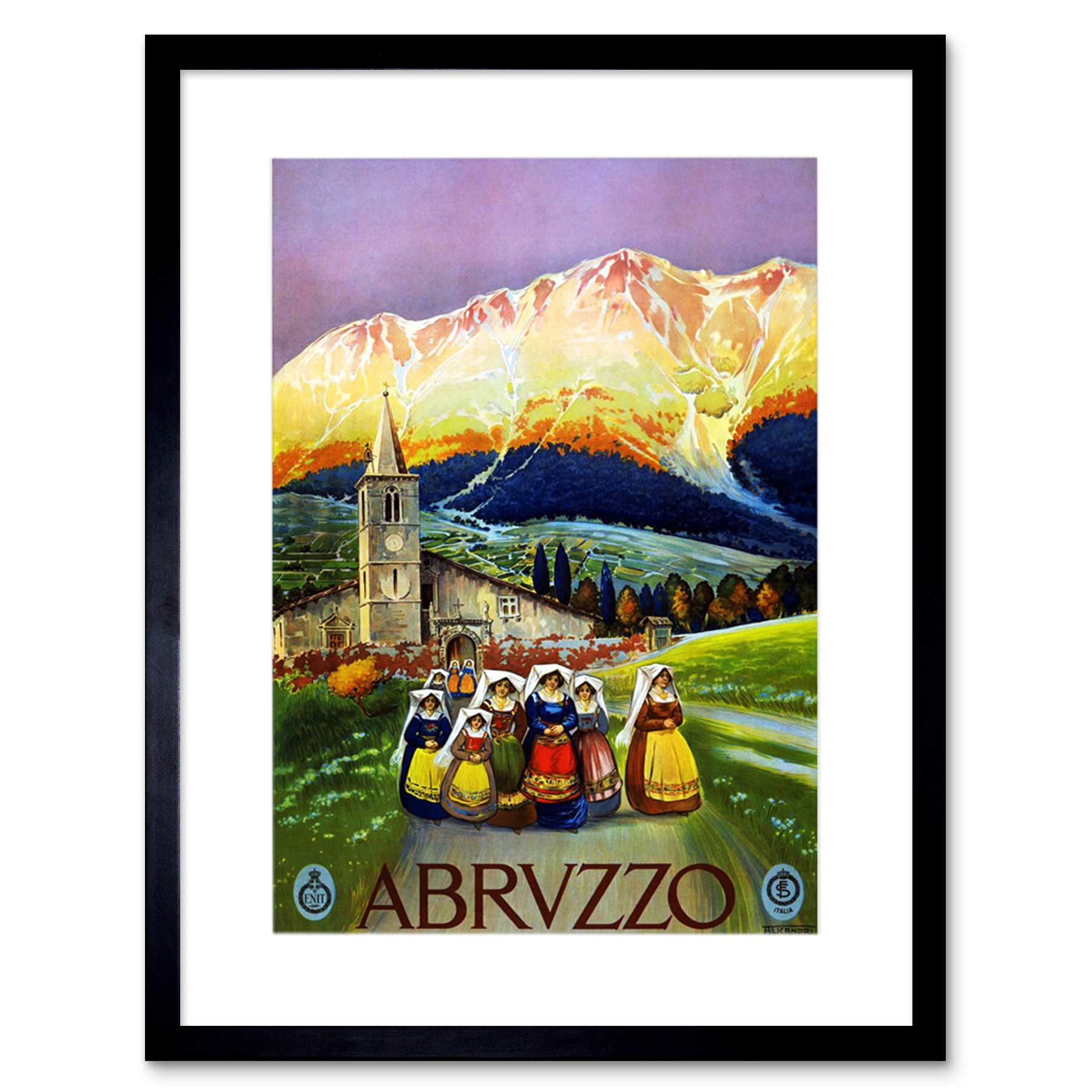 Wee Blue Coo TRAVEL ABRUZZO ITALY ALPINE TRADITIONAL MOUNTAIN VINTAGE AD ART PRINT B12X1437