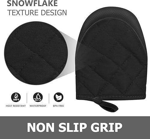 Miniatura 6 de 1 par de guantes cortos para horno con soporte para ollas, guantes de silicona para horno de cocina, resistentes al calor, 500 , mini guantes para