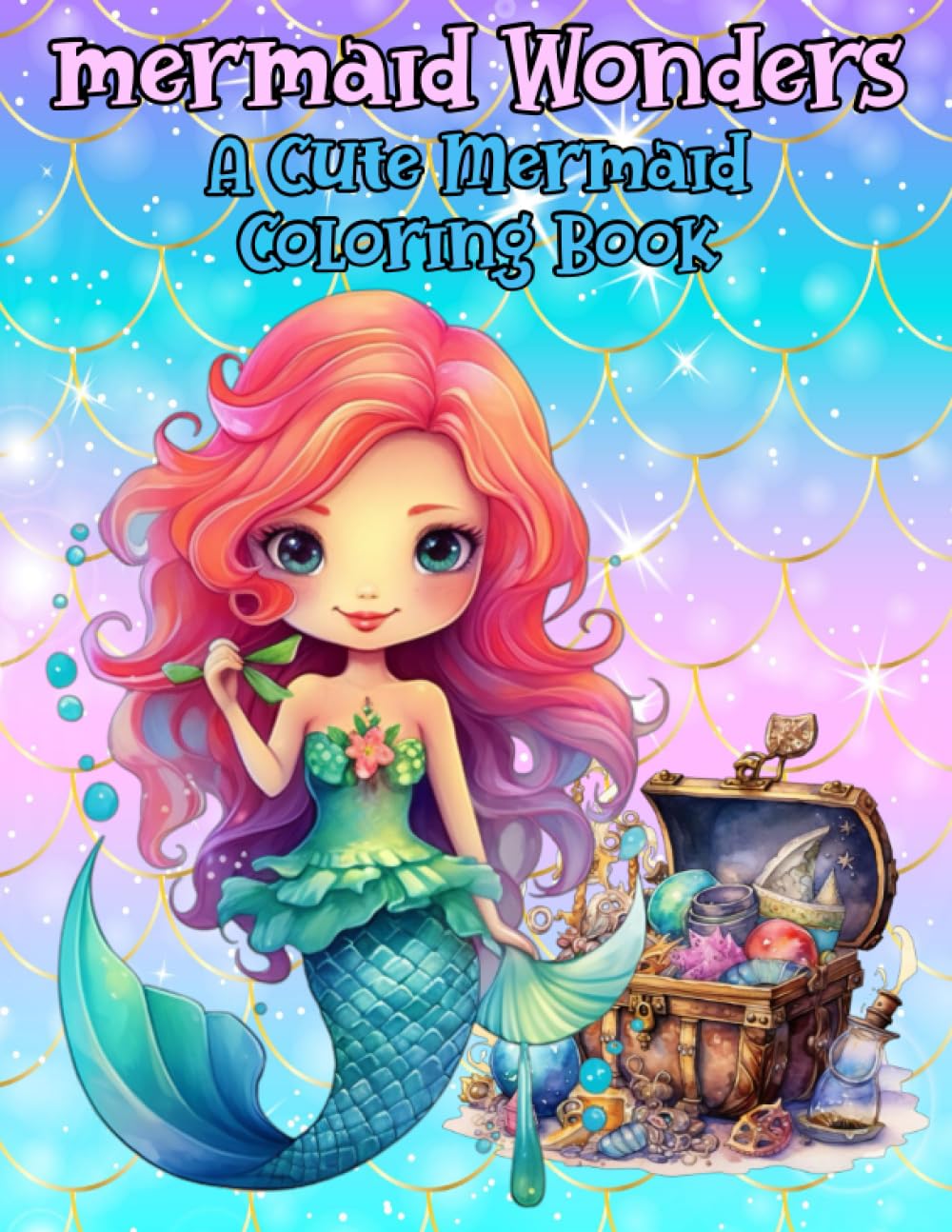 Amazon | Mermaid Wonders, A Cute Mermaid Coloring Book: 60