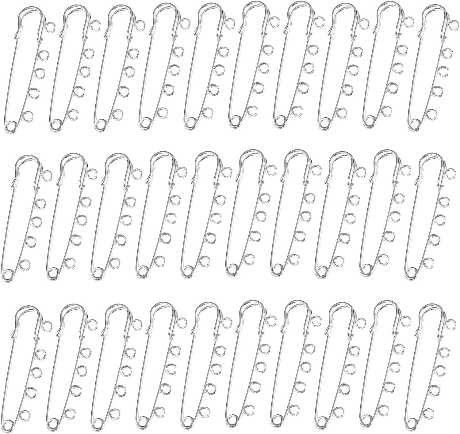 20 alfileres Grandes de Metal 90 mm con 5 Agujeros y presillas for Hacer broches