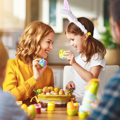 Miniatura 7 de Anboor Juego de 12 huevos de Pascua Squishies, bolas de estrés de conejito para búsqueda de huevos de Pascua, suministros de cesta de Pascua,