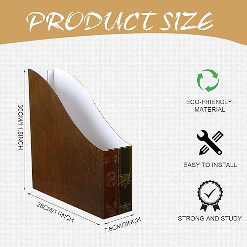 Miniatura 2 de Organizador de 6 revistas de archivos de 3 x 11 x 12 pulgadas, caja decorativa para revistas, fácil de montar, libros clásicos, revistas, archivador