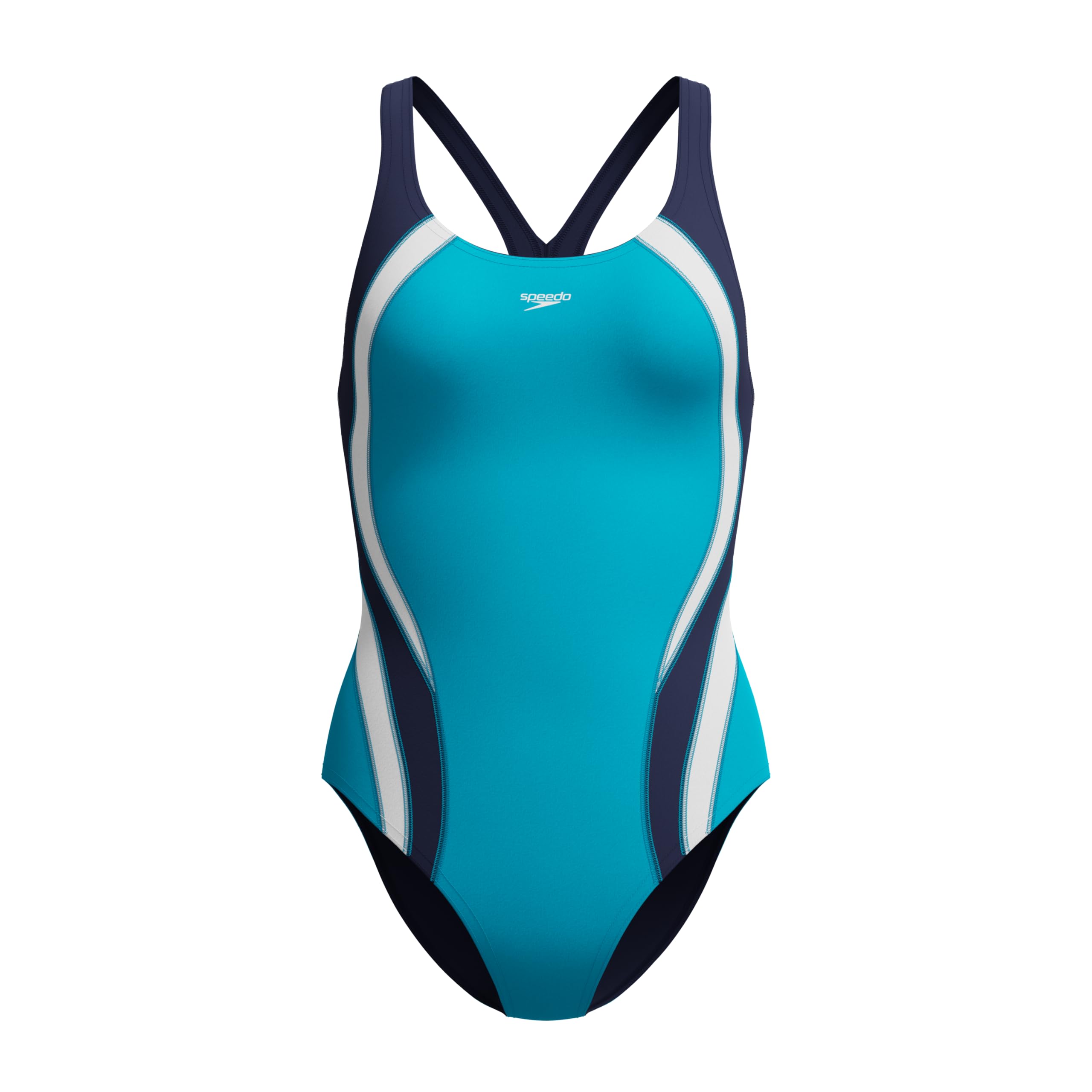 Speedo Women's Swimsuit One Piece Creora Highclo Quantum Splice High Cut Solid