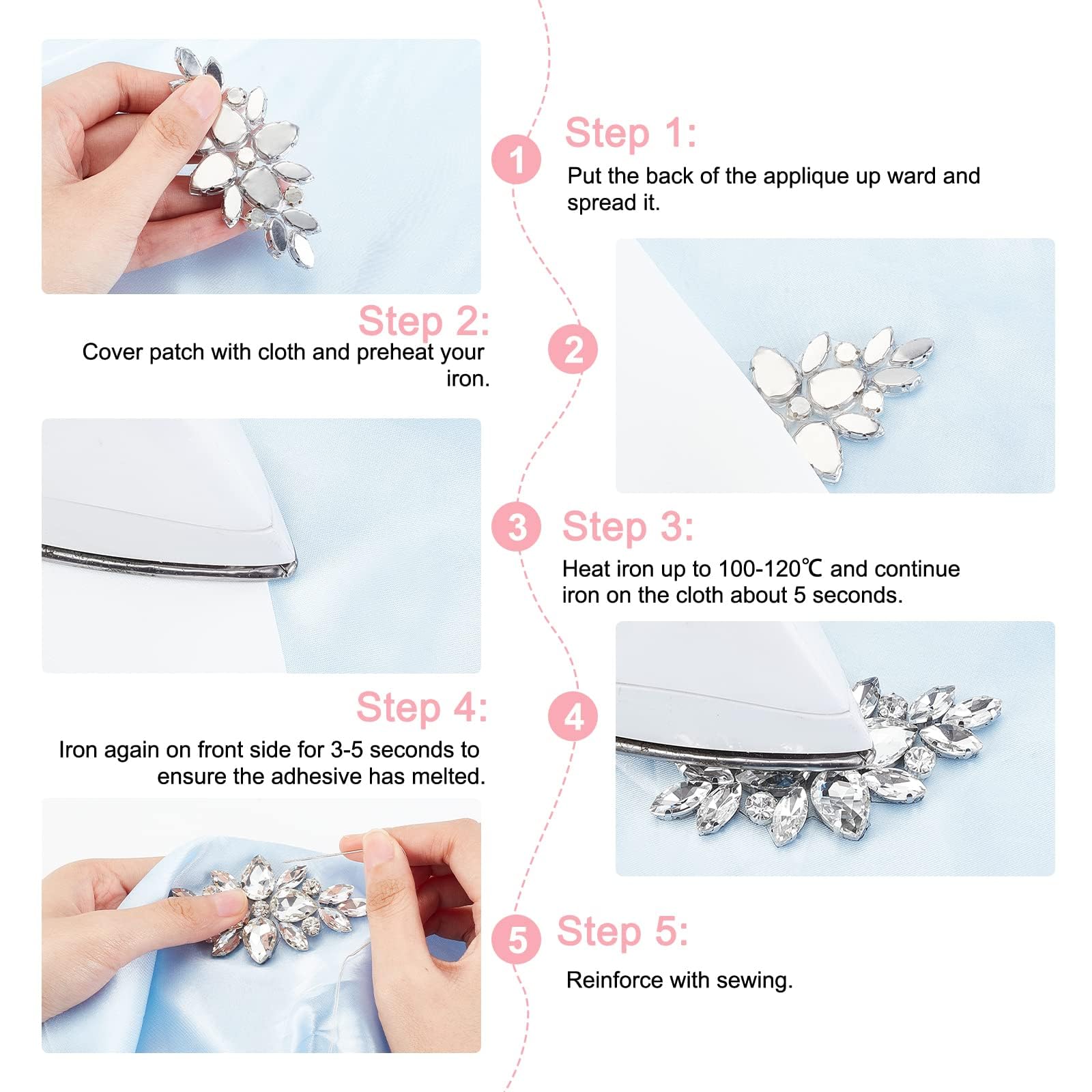 Applique De Robe De Perles De Diamants Faits à La Main Avec Strass - OneYard