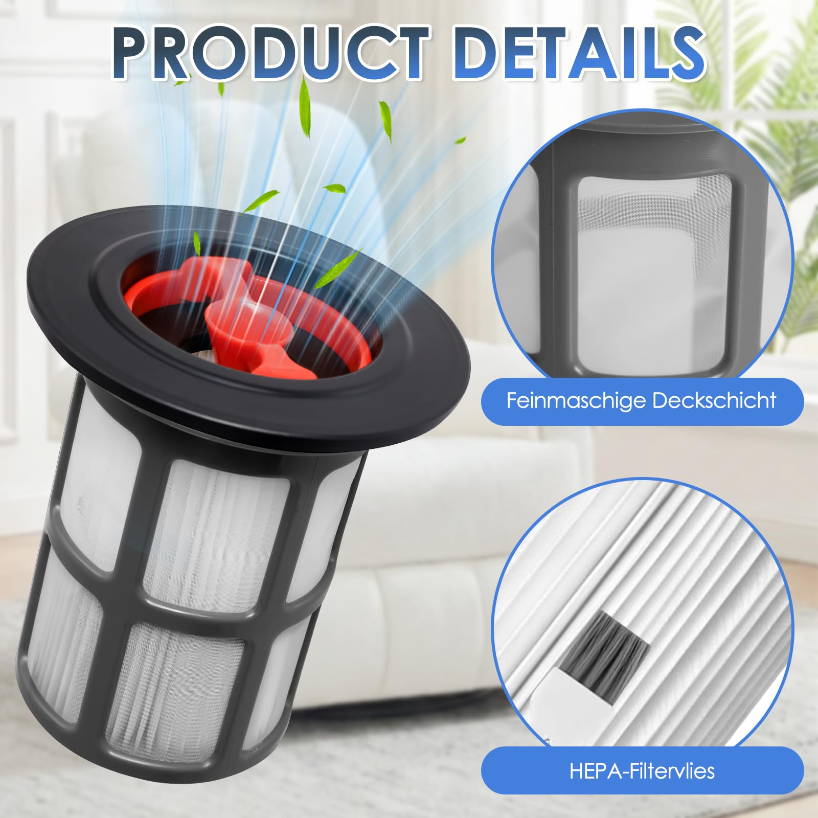 Zestaw 2 filtrów zamiennych do Bosch Unlimited Gen2 Series 8 – zawiera 2 x filtr HEPA, 2 x ochrona przed kłaczkami + szczotka do czyszczenia, kompatybilny z Bosch 12036642, 12023349