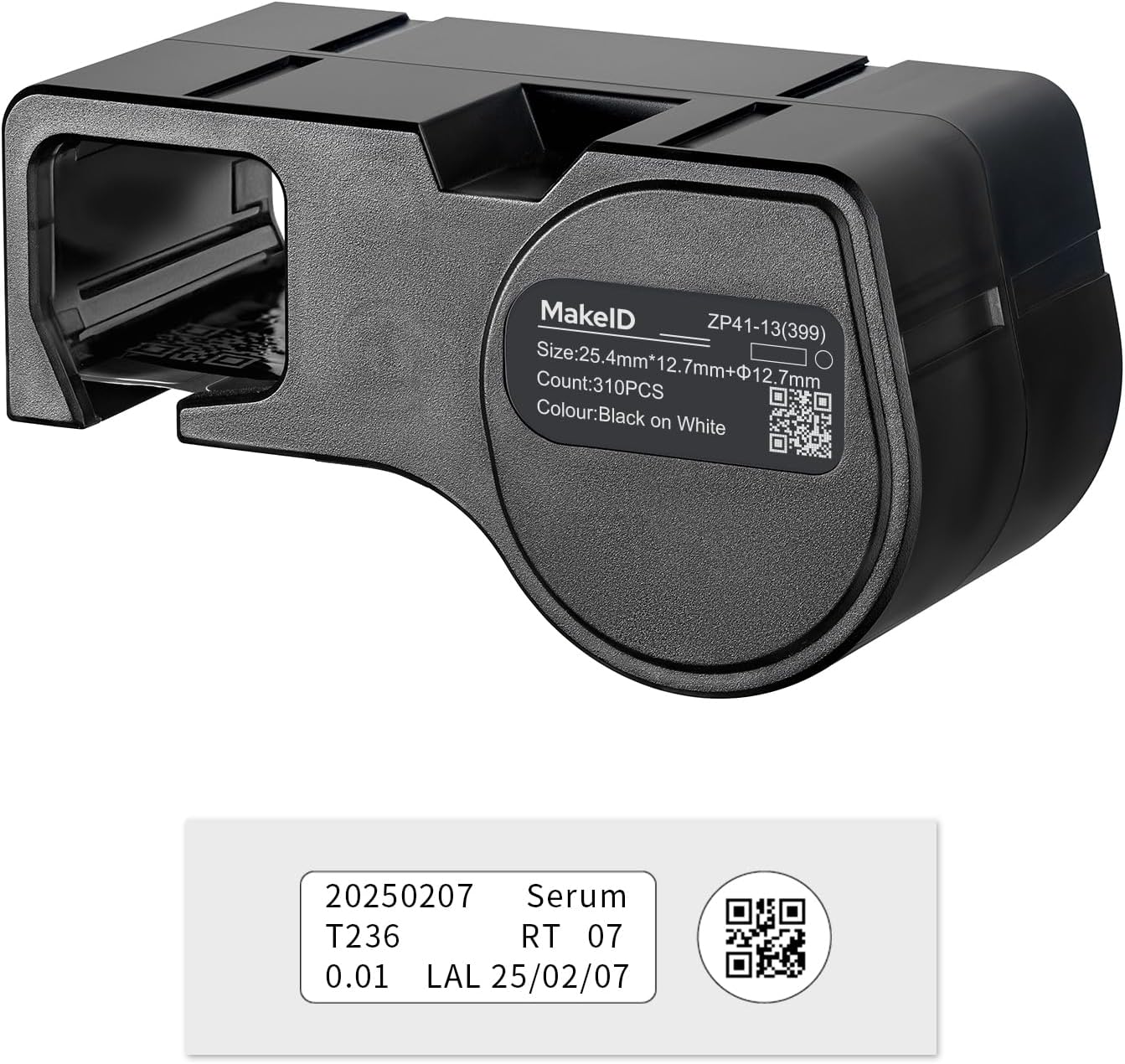 - MakeID D50 Multi-Purpose Nylon Label Cartridge for Laboratory Labeling, Wire and Cable Labeling, General ID, Black on White - for D50 Label Printer, 70 Pairs