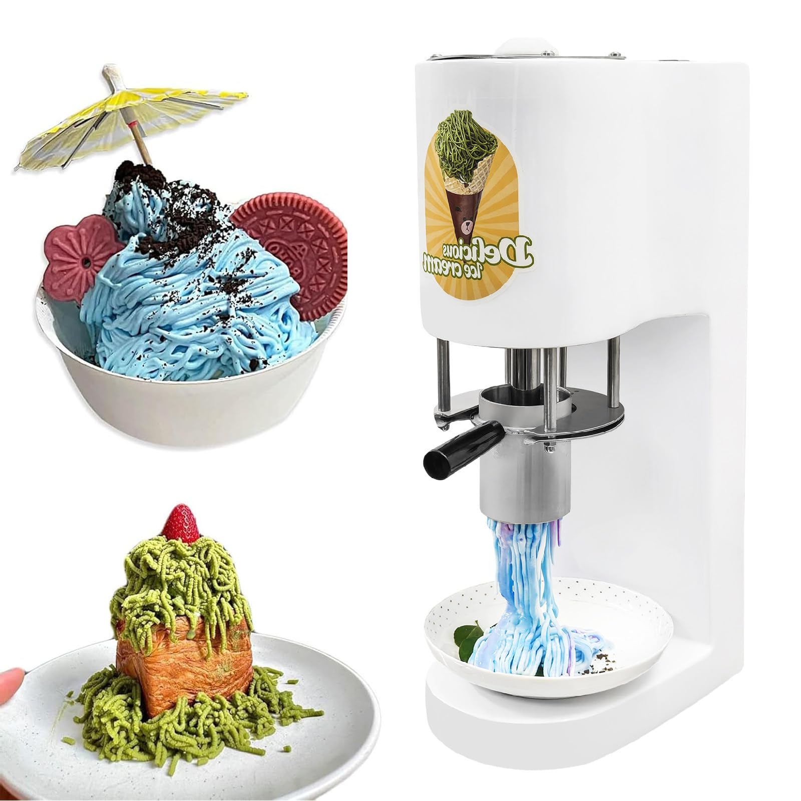 Máquina de Helado Comercial, Fabricante de Mezcla de Yogur para Helado de Espagueti-Fideos, Ideal para Tiendas de Helados, cafés, Bares, restaurantes