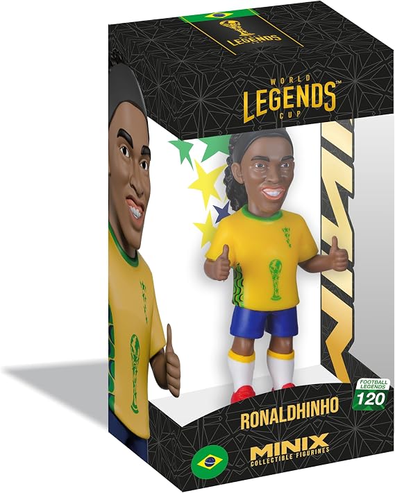 MINIX - Football Legends - Dünya Efsaneleri Şampiyonası #120 - Brezilya - Ronaldinho - Koleksiyon Figürü 12 cm