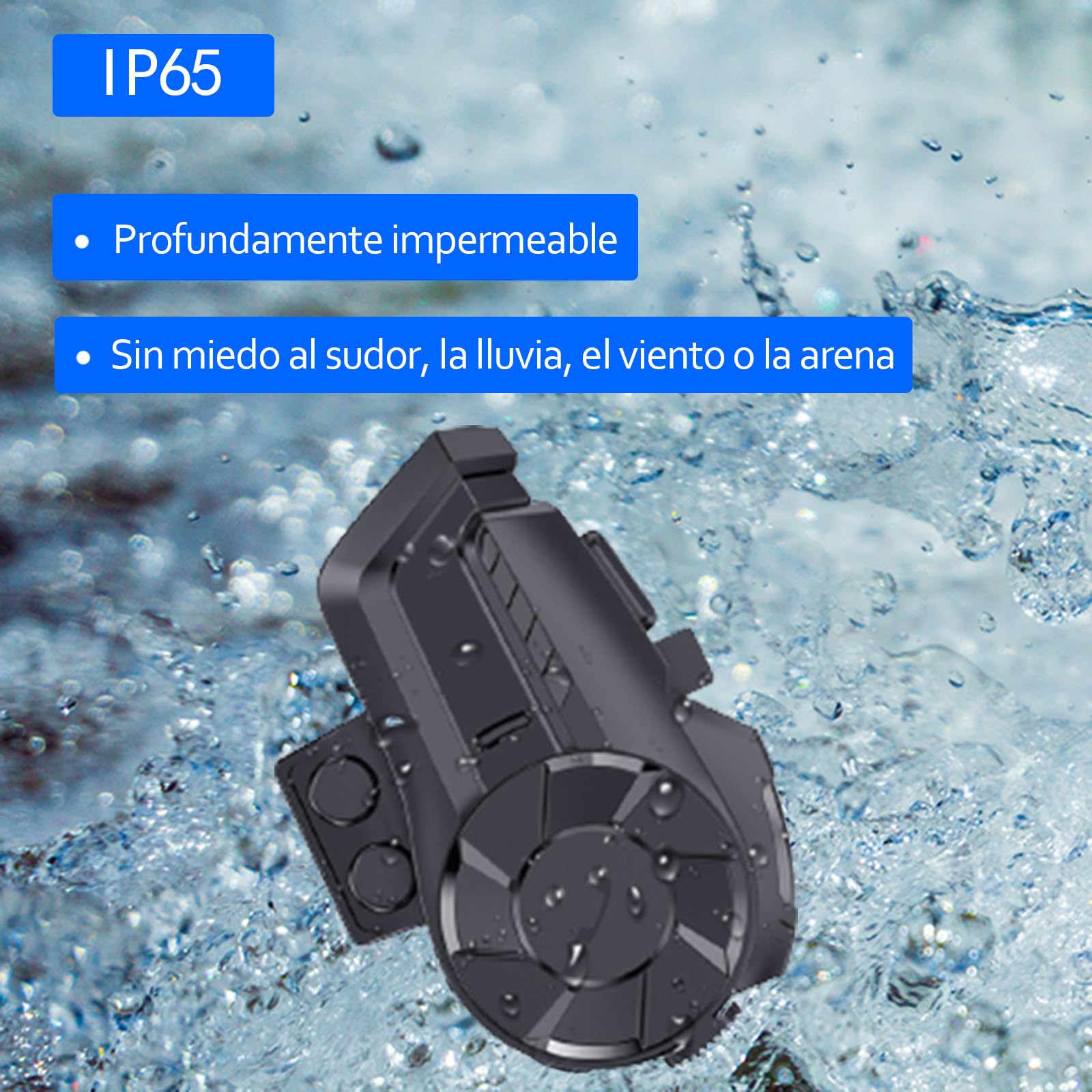 BIGFOX Intercomunicador Casco Moto Bluetooth para Motocicletas, Gama Comunicación Intercom de 800m con Efecto de Sonido Estéreo, FM y Función de Emparejamiento Rápido Impermeabilidad (2 Paquete)