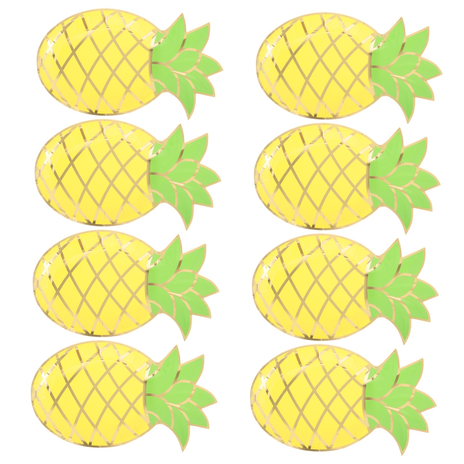 SHERCHPRY 8pcs Disposable Food Plates Pineapple Design Serving Trays for Elegant Party Displays for Cakes Desserts Fruits and Snacks Heavy Duty Catering Trays