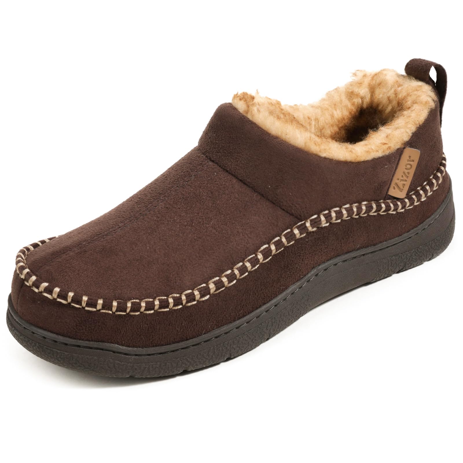Zizor Mens Moccasin House Shoes Slippers Indoor Outdoor