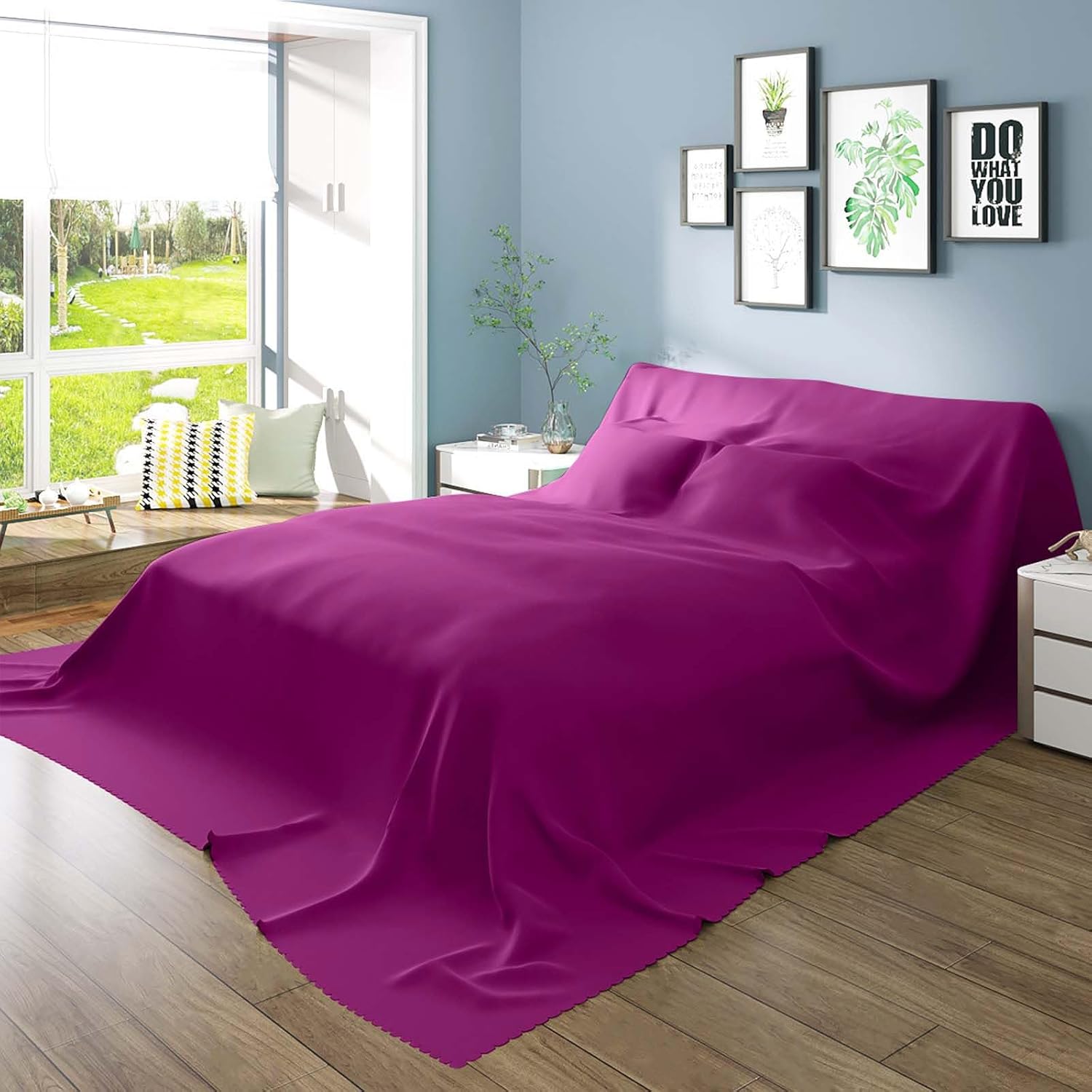 Furniture Dust Cove Lightweight Breathable Fabric Effectively Blocks Dust Suitable for Bed Sofa Piano Desk TV Cabinets-Purple-80 x96