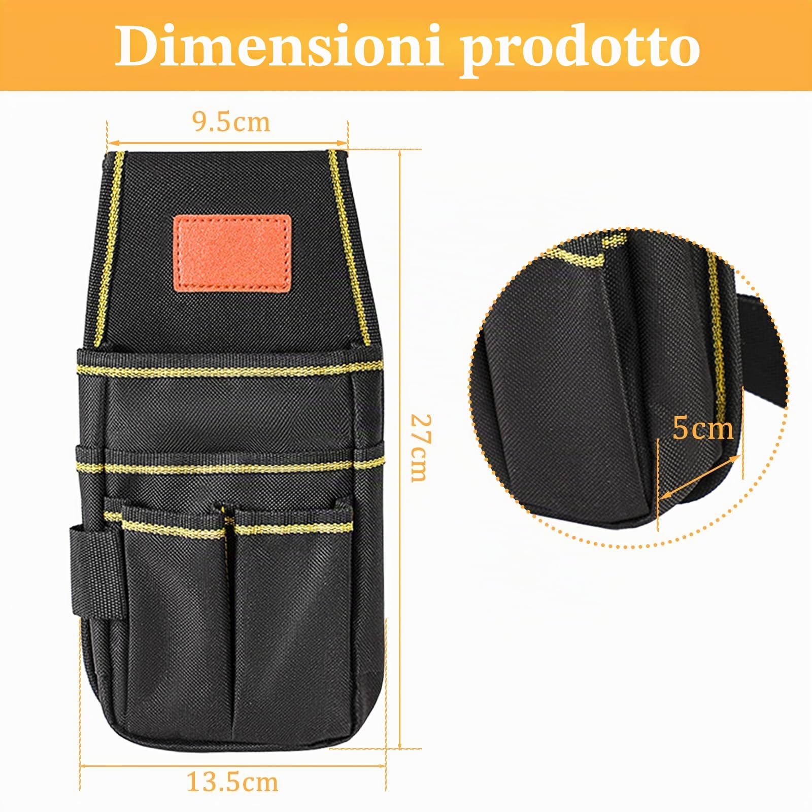 Borsa da Cintura per Attrezzi Marsupio Porta Attrezzi in Tela Oxford Cinture Porta Attrezzi Multi Tasche con Cinture Regolabile per Elettricista Carpentiere Tecnico Manutenzione