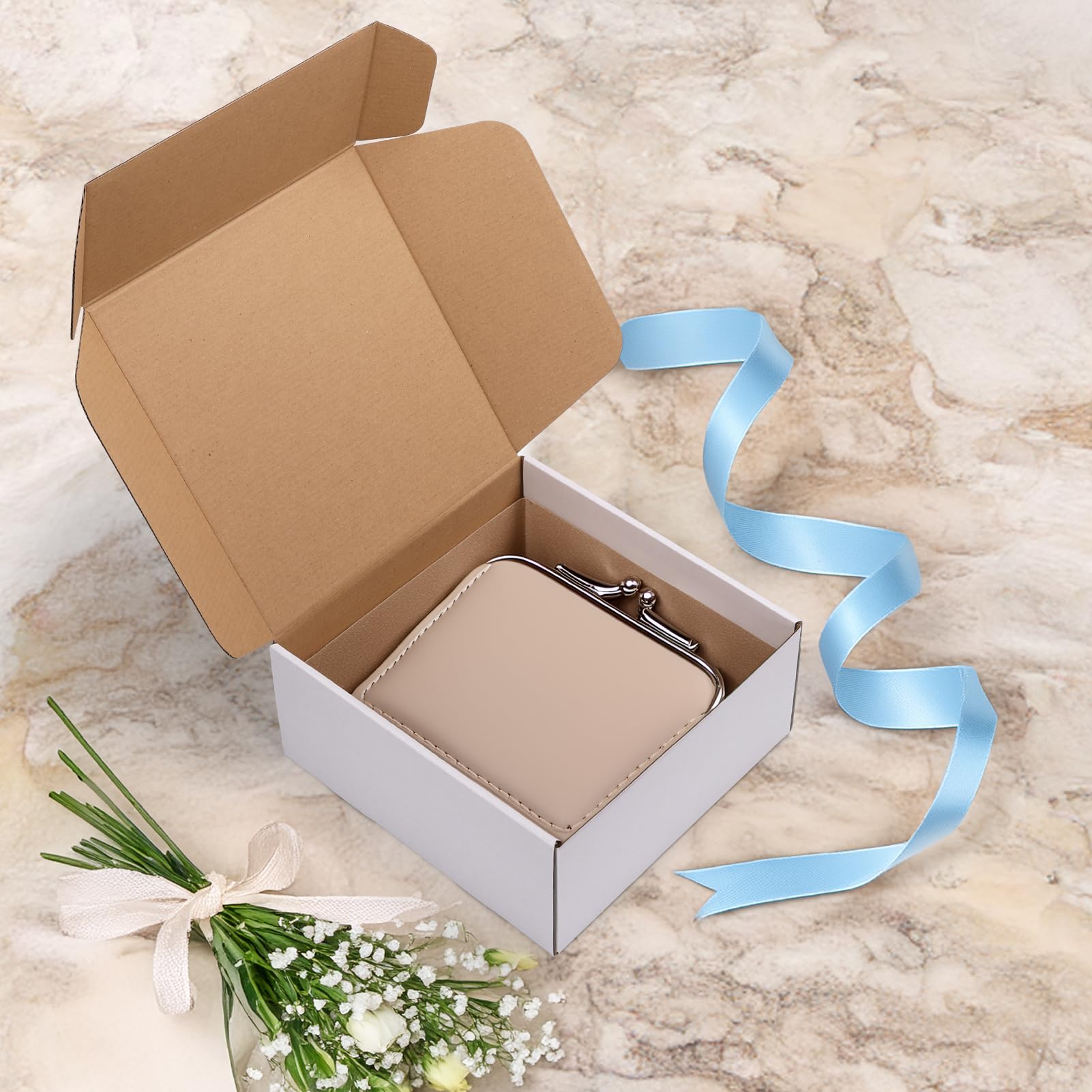 RLAVBL 25 Pack 102x102x51 Mm (4x4x2 In) Small Shipping Boxes White Corrugated Cardboard Box For Packing Mailing