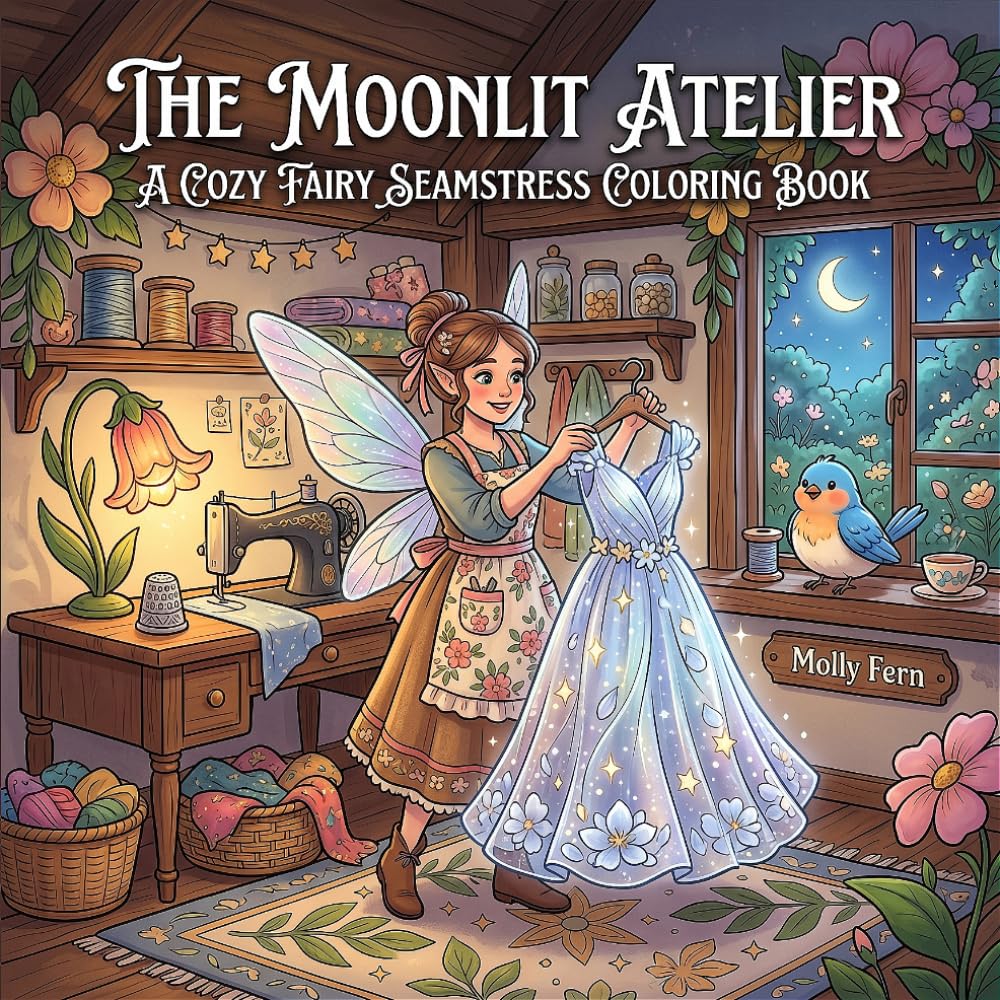 The Moonlit Atelier: A Cozy Fairy Seamstress Coloring Book (Calm & Cozy Nest)