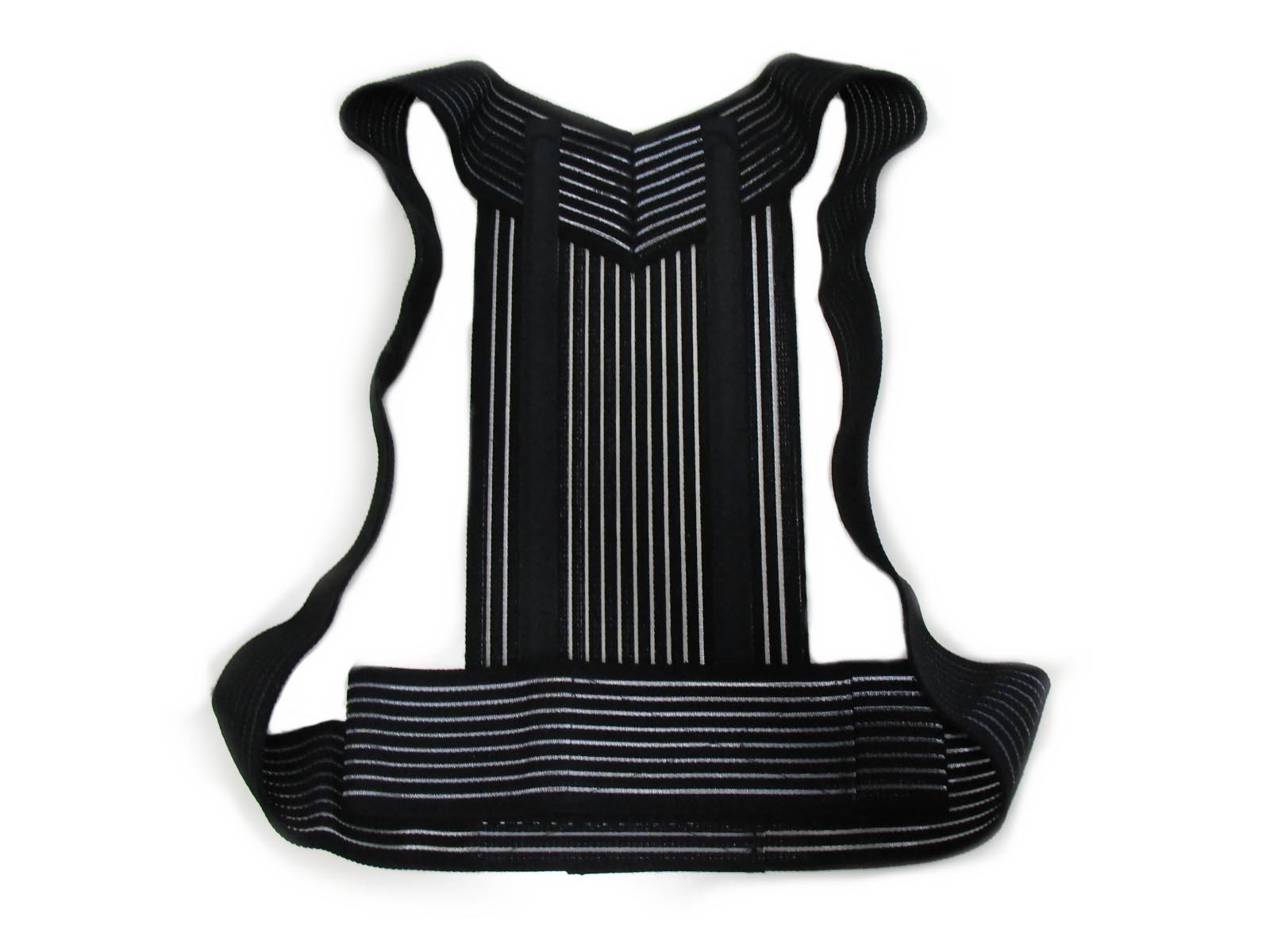 RADDRIZZASCHIENA STECCATO -Nero, XXL (109-120 cm.)- Supporto Raddrizzaspalle, Fascia Postura, Tutore per la Schiena, Correttore Posturale Sostegno Cervicale Addominale - UNISEX Uomo Donna