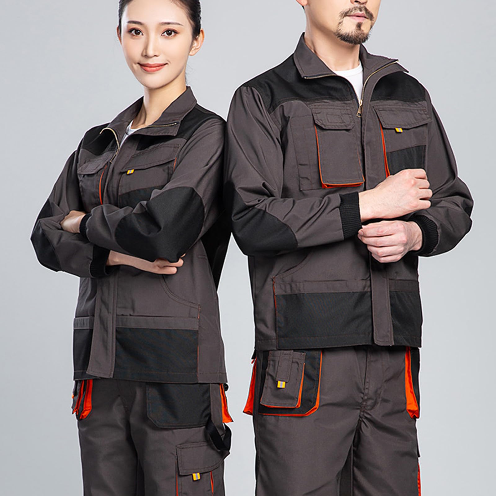 Mono De Manga Larga Overol De Trabajo Duradero Chaqueta Y Pantalones Ropa De Trabajo Con Bolsillos De Herramientas Y Coderas Y Rodilleras