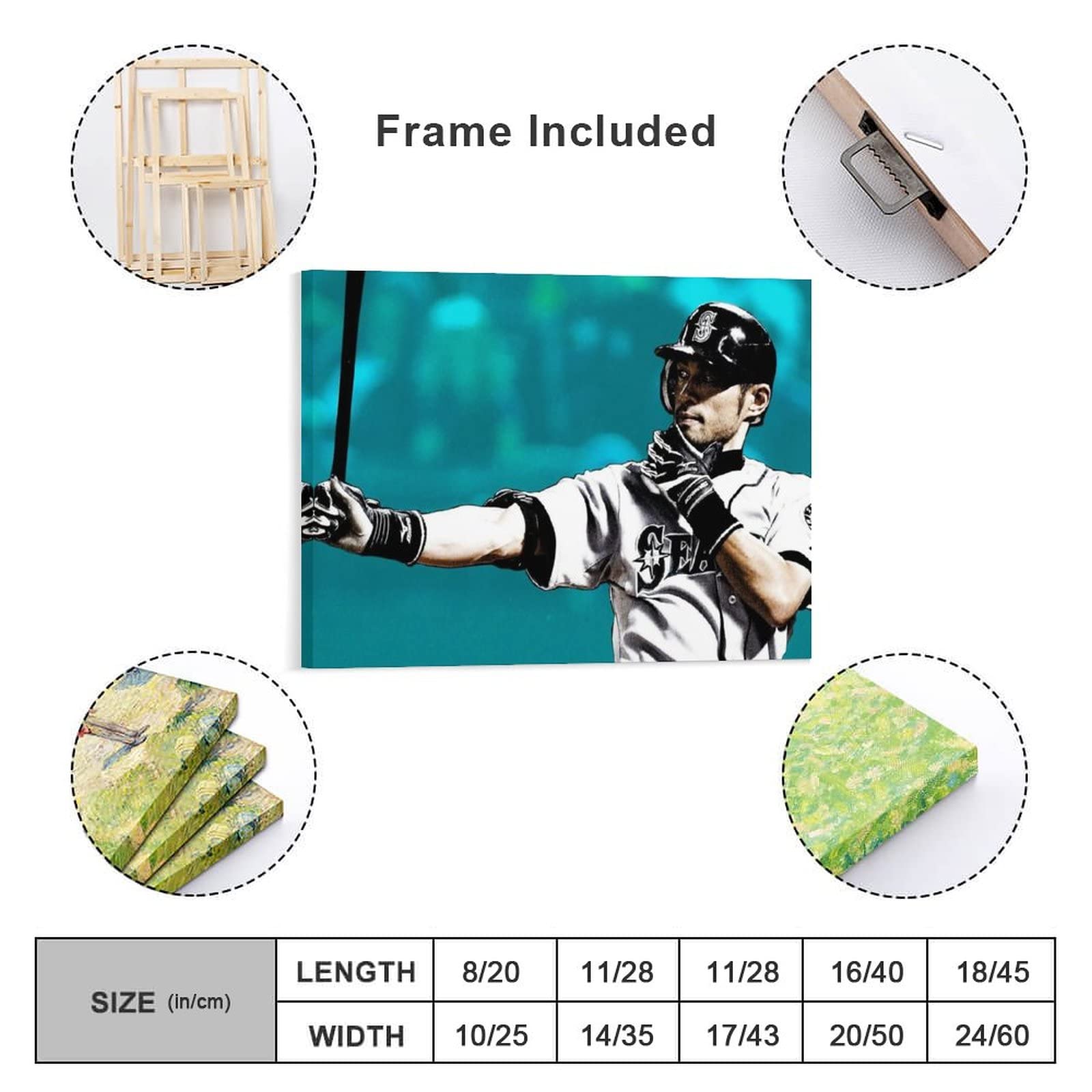 Amazon.co.jp: アートパネル イチロー Ichiro 木製の枠 アートフレーム