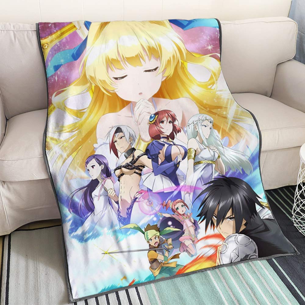 KaiWenLi Utious Hero: The Hero Is Overpowered But Overly Cautious-Heroes Collection/Cartoon Anime Blanket / 3D Digital Printing/Single-sided Pattern/Soft Comfortable Bedding/Easy To Wash/Sui
