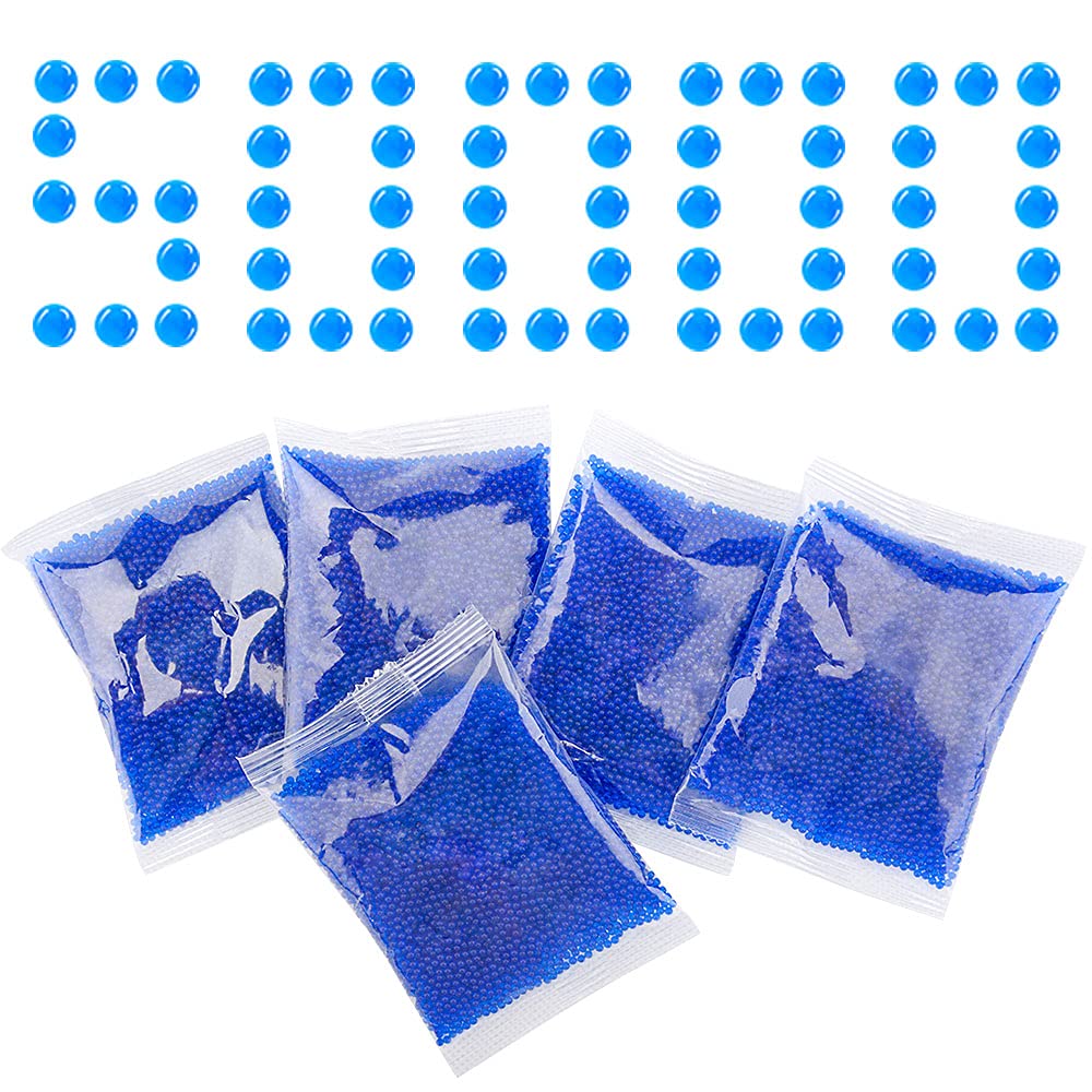 Nazano Water Ball Beads Refill Ammo (5 Pack–10,000 Per Pack) Gel Ball Bullets Made for Non-Toxic, Water Ball Compatible with Gall Toys (Blue 5 pack-7-8mm)
