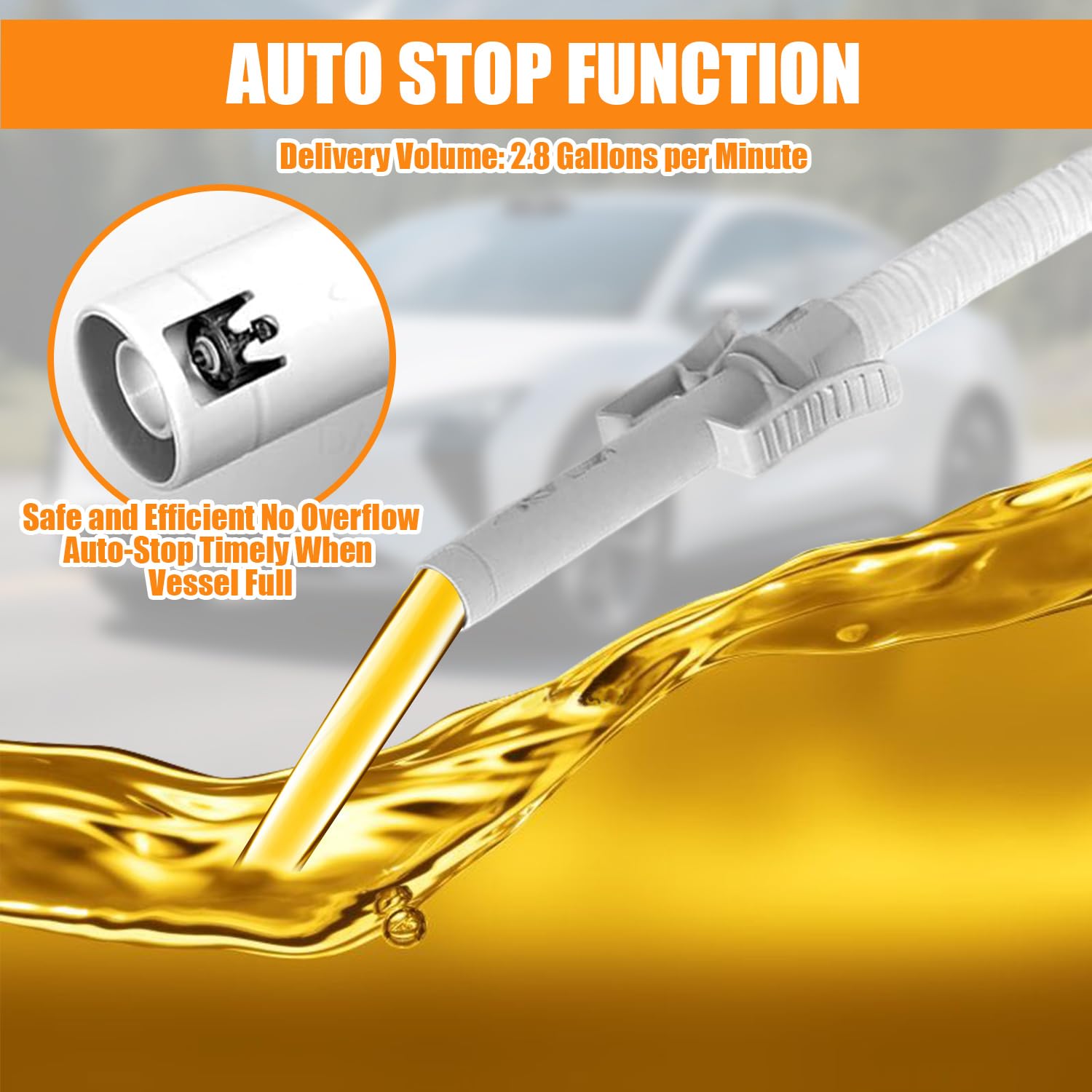 Bomba de gasolina para bidón – Doble alimentación (USB-C/AA), 3,2 GPM, bomba de transferencia de combustible eléctrica con parada automática, bomba de aceite eléctrica portátil, manguera de 51