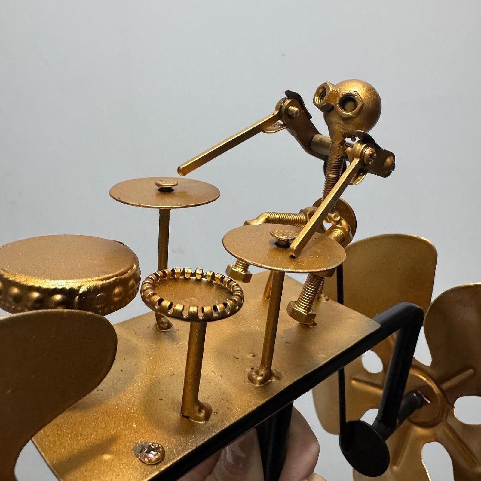 MYCENSE Garden Decor Metal Drummer Windmill Art Wind Spinner Handmade Sculpture Stake for Outdoor Courtyard Yard Walkway Landscape