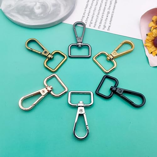 Miniatura 7 de 36 cierres giratorios de 34 pulgadas, cierre de langosta, gancho giratorio de metal con cierre de langosta, clips para llavero para manualidades,