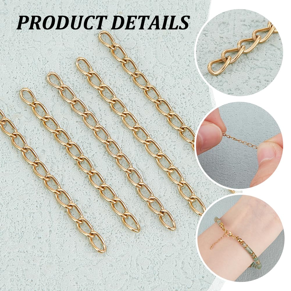 UNICRAFTALE 30 Rallonges Chaînes Plaqué Or 18K Acier Inoxydable 59mm - Extensions Collier Bracelet Cheville Bijoux