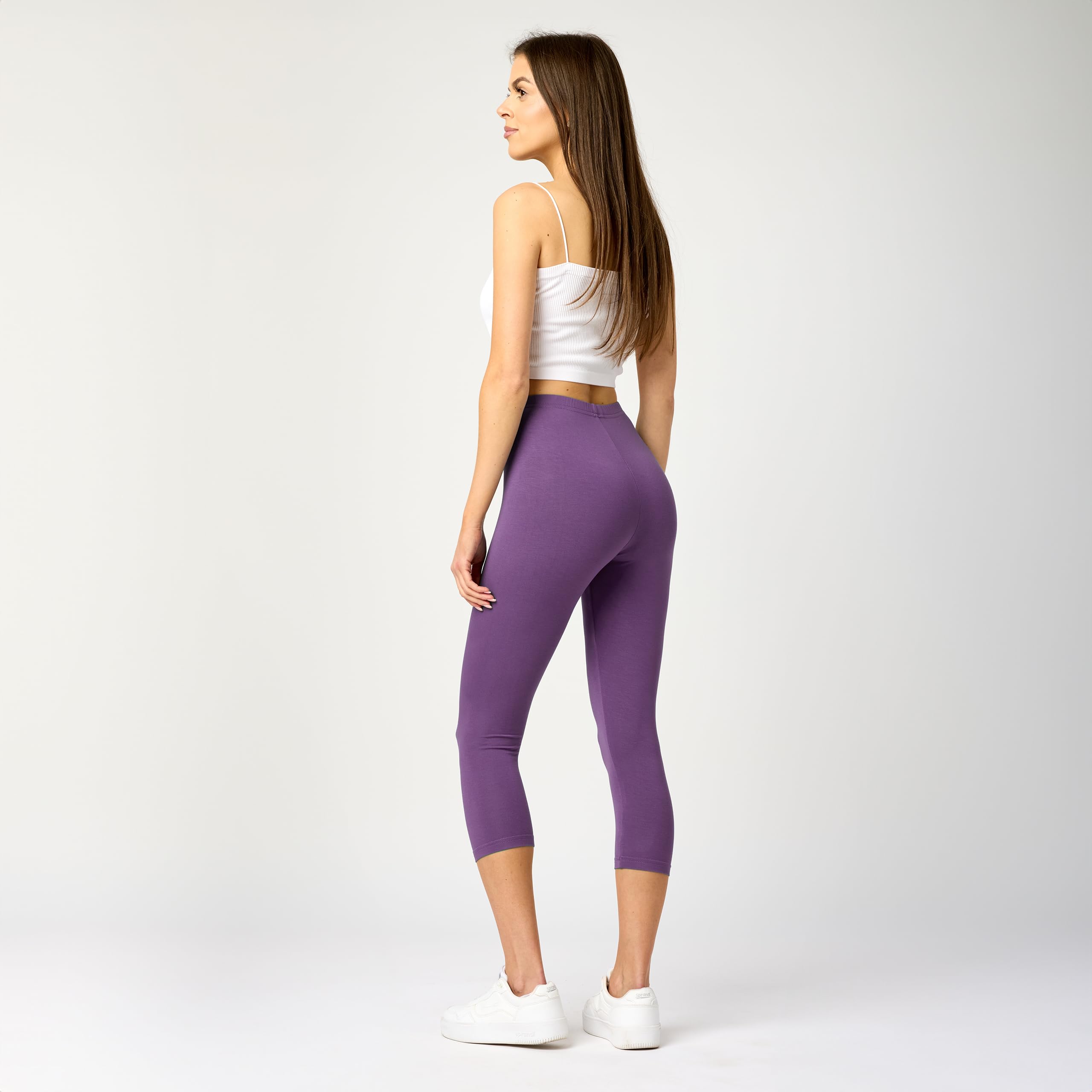 Merry Style Leggins Corti Donna 3/4 Pantaloni Capri Leggins Donna in Viscosa Traspirante, Pantaloncini Fitness Corti per Sportivi o Casual MS10-144