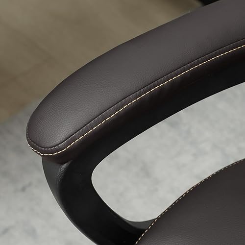 Miniatura 8 de HOMCOM Silla de oficina ejecutiva de respaldo alto, silla de escritorio de piel sintética con altura ajustable, silla ergonómica de oficina en casa
