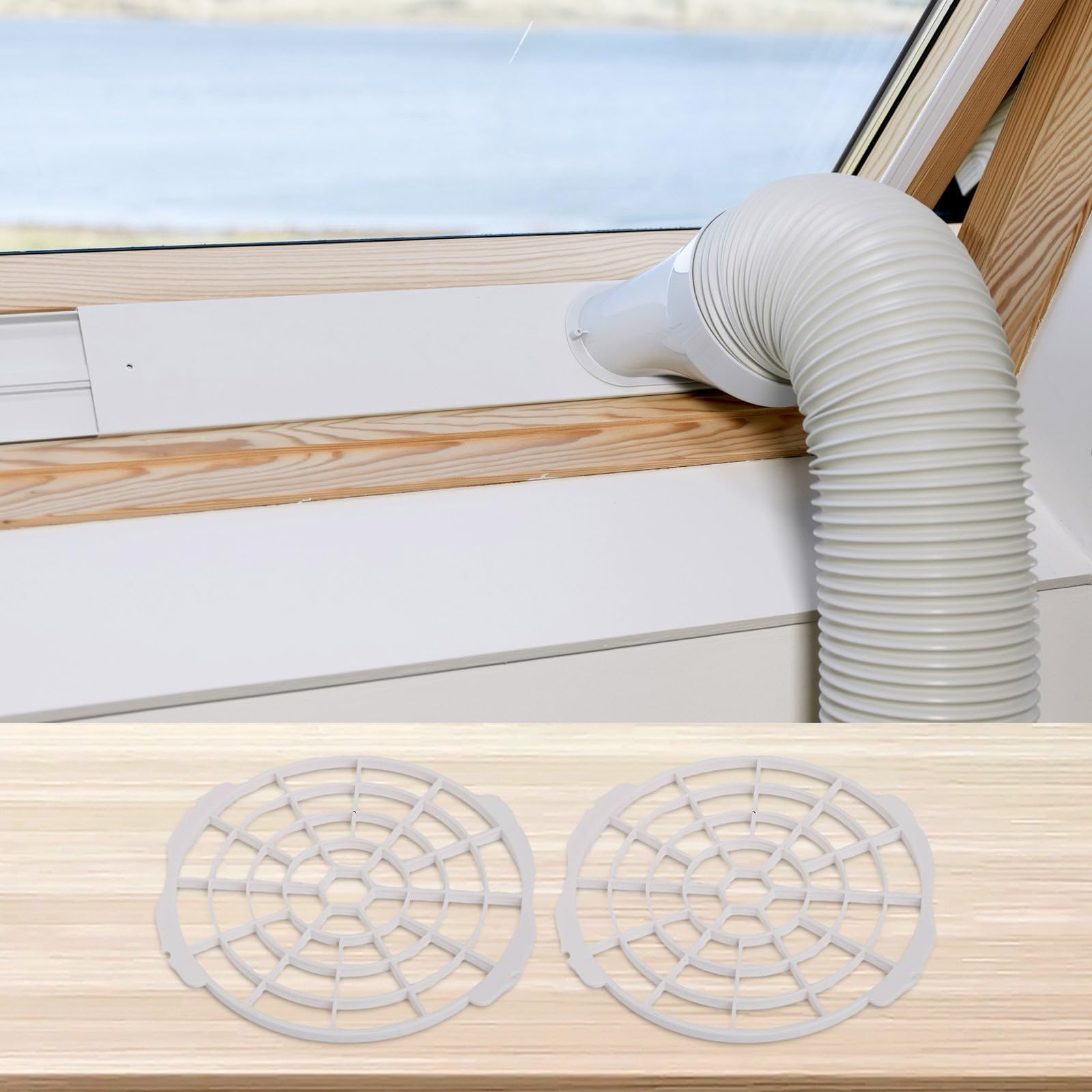 2 Staub- und Insektenschutzgitter für 130/150 mm tragbare Klimaanlagen-Abluftkanäle, Filter für Lüftungsschutz (150 mm)