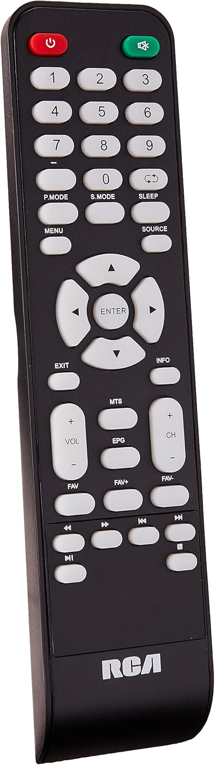 RCA DEDE-240M4 TV remote control with various buttons