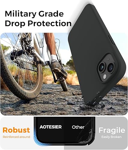 Miniatura 4 de AOTESIER Funda compatible con iPhone 14 Plus, silicona líquida mejorada, forro de microfibra suave antiarañazos, funda protectora de cuerpo completo