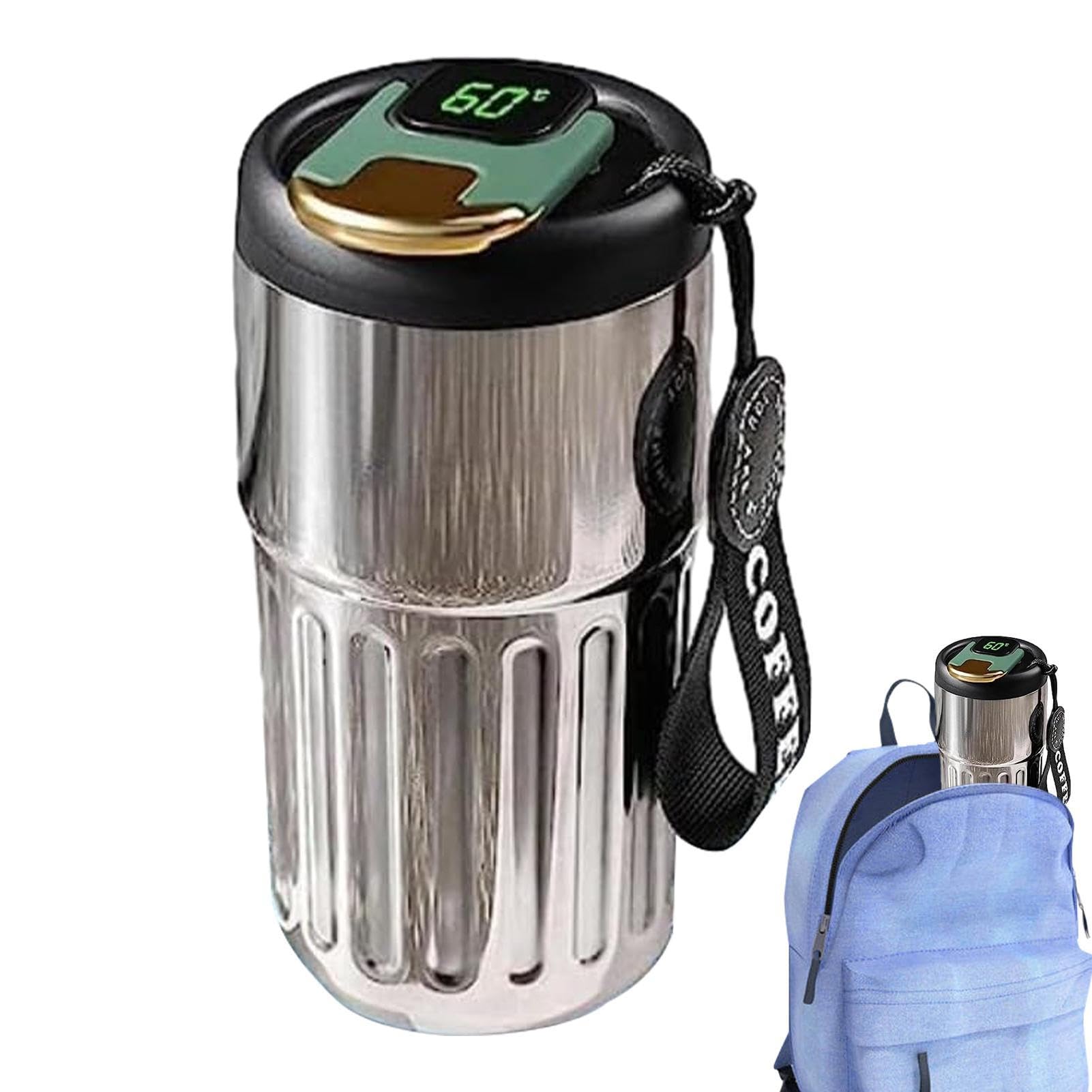 SamuliyTemperature Display Water Bottle - Smart Thermal Coffee Mug with LED Temperature Display - Travel Coffee Mug Coffee Thermo with Temperature Display - Portable Vacuum Insulated Travel Mug