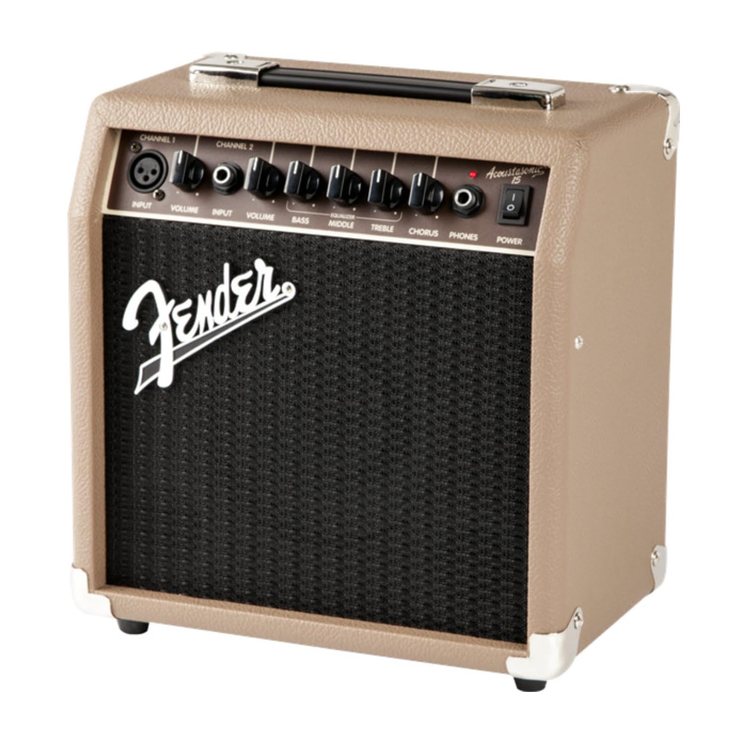 Photo 1 of Fender Acoustasonic Guitar Amp for Acoustic Guitar, 15 Watts, with 2-Year Warranty 6 Inch Speaker, Dual Front-Panel inputs, 11.5Hx11.19Wx7.13D Inches, Tan