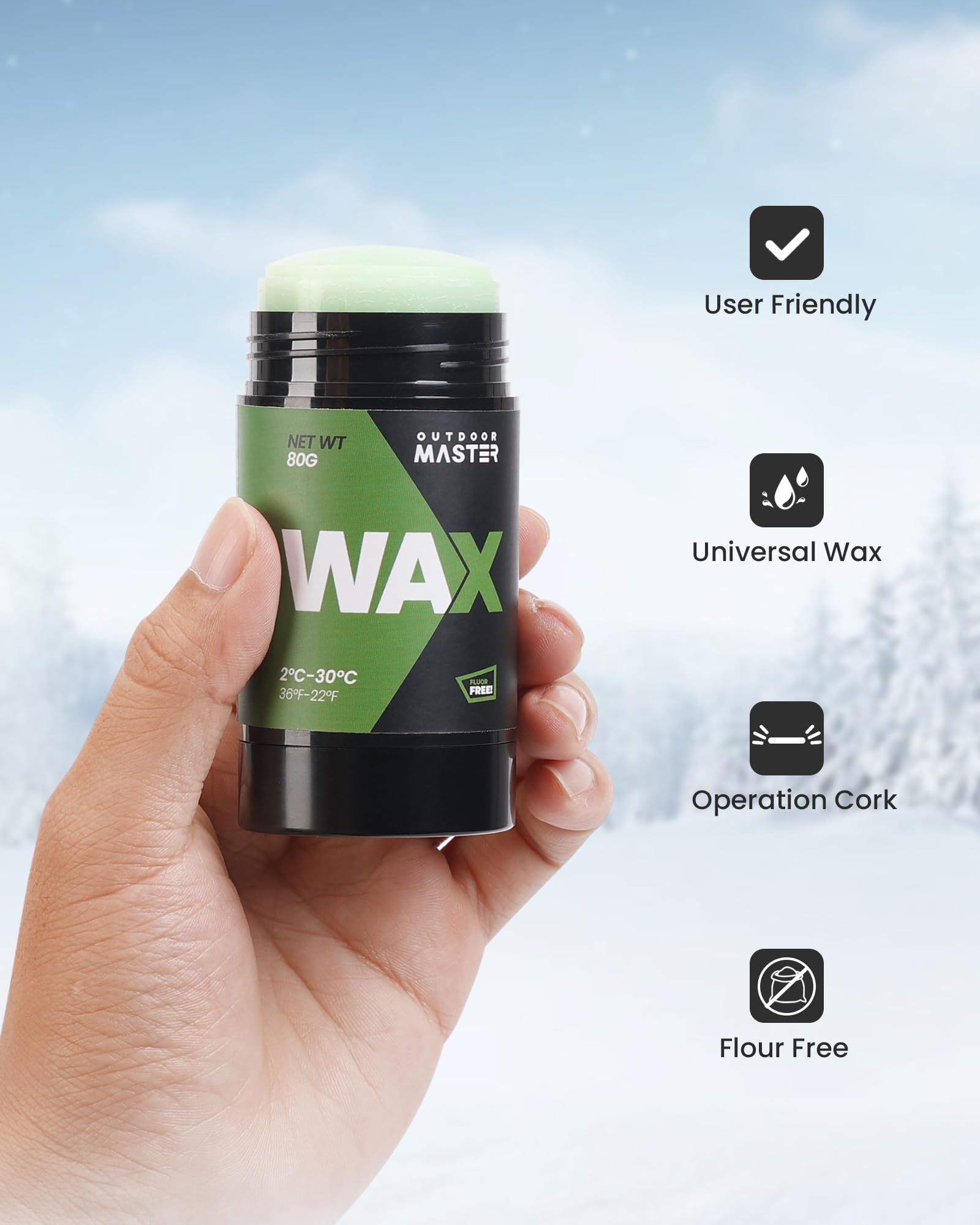 Amazon.com : OutdoorMaster Rub-on Ski Snowboard Wax, 80g Universal