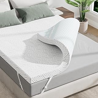 Memory Foam Mattress Topper - 3 Inch Gel Mattress Pad for Pressure Relief, Premium Soft Cooling Sleep Bed Topper, Non-Slip Design with Removable & Washable Cover, CertiPUR-US Certified, Queen