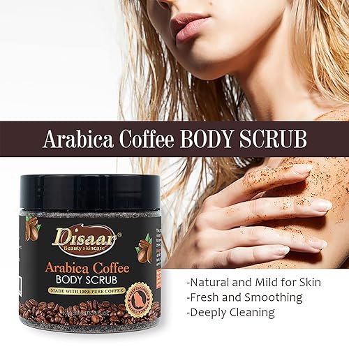 Miniatura 8 de Arabica Coffee Body Scrub Eliminar La Suciedad Envejecimiento Cutículas Reducir La Celulitis Refinar Poros Nutre Hidratar La Piel 6.8 fl oz/6.76fl.oz