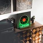 Woodoulogy Now Support d'enregistrement en vinyle jouant, Support de l'album en bois lumineux avec panneau acrylique, multicolore LED Maintenant Spinning hip hop disque rack en bois,LP Cadeau d'accessoires de lecteur d'enregistrement