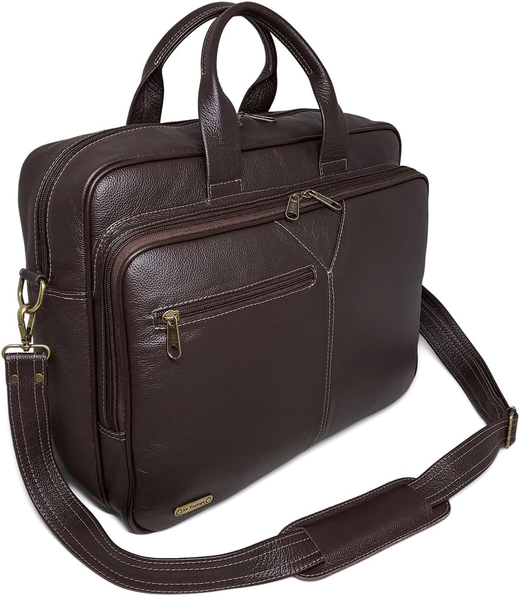 Pasta Executiva Grande De Couro Para Notebook 17,3 Polegadas Cor:Marrom Escuro