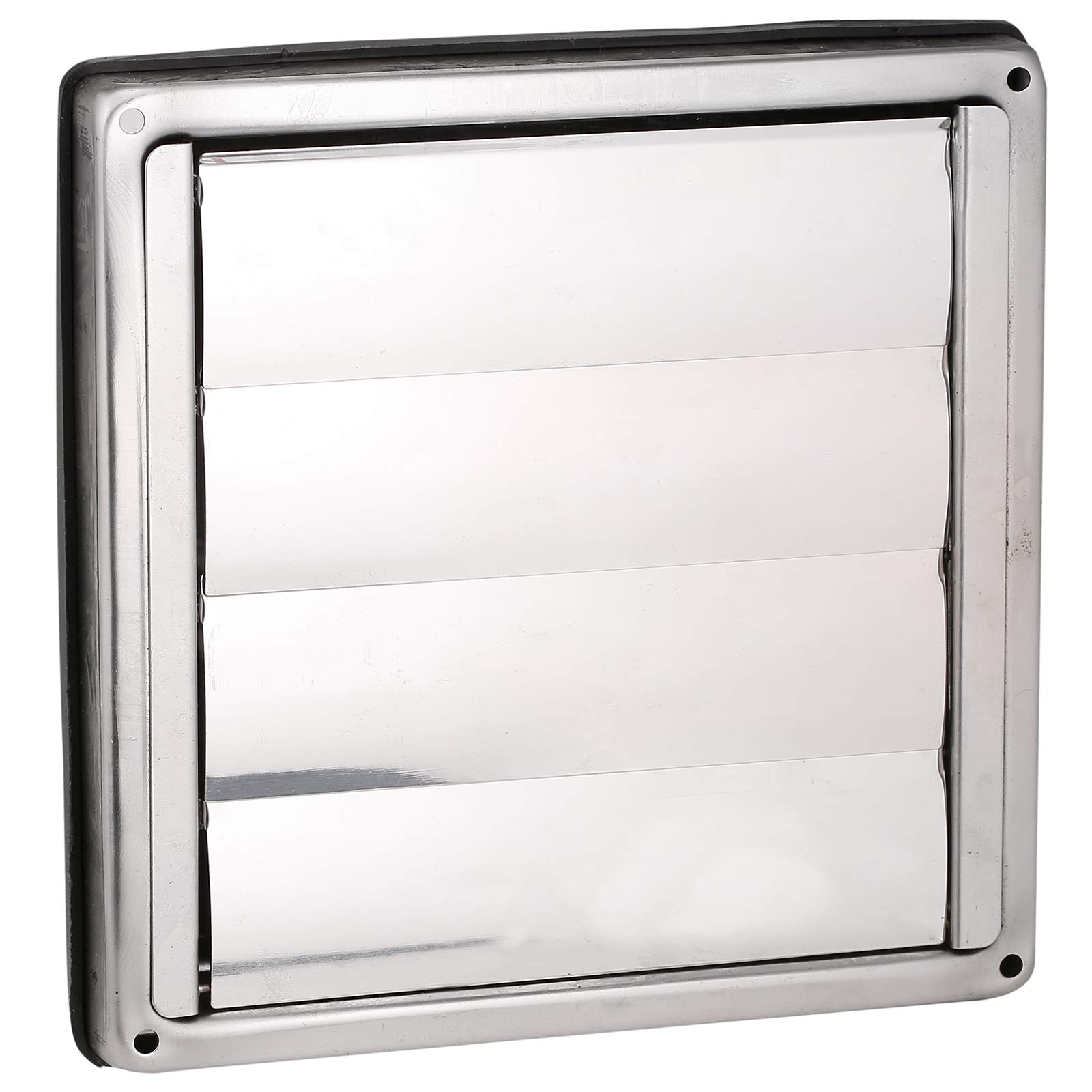 First4spares Stainless Steel 5" / 125Mm Square External Wall Extractor Air Vent Grill Outlet With Gravity Flaps
