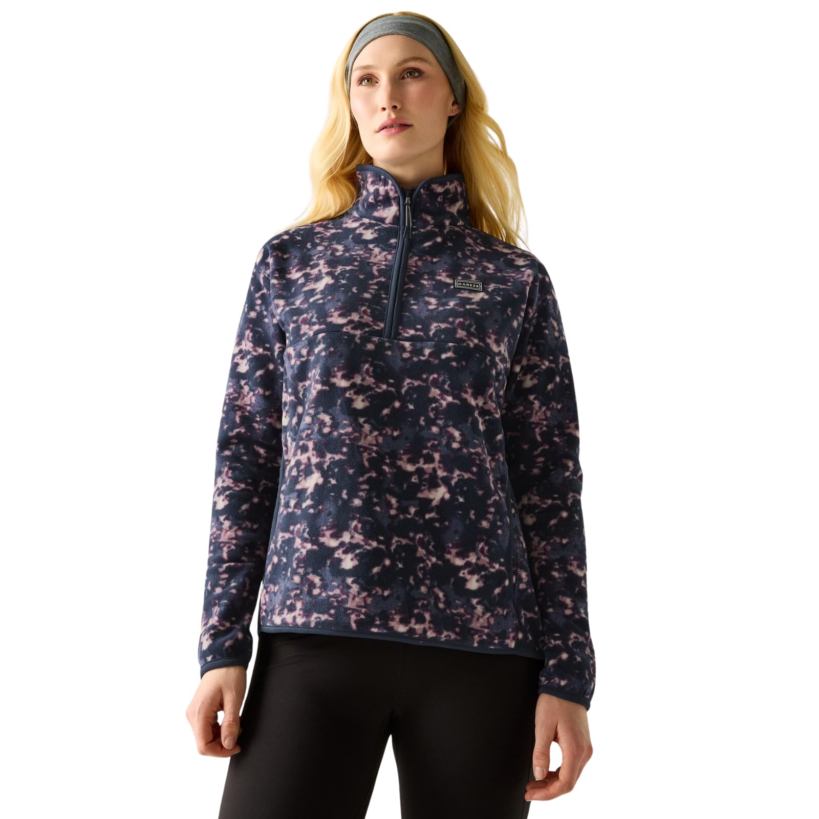 Dare 2B Women's Navy Ink Print Amble Half Zip Fleece - 14