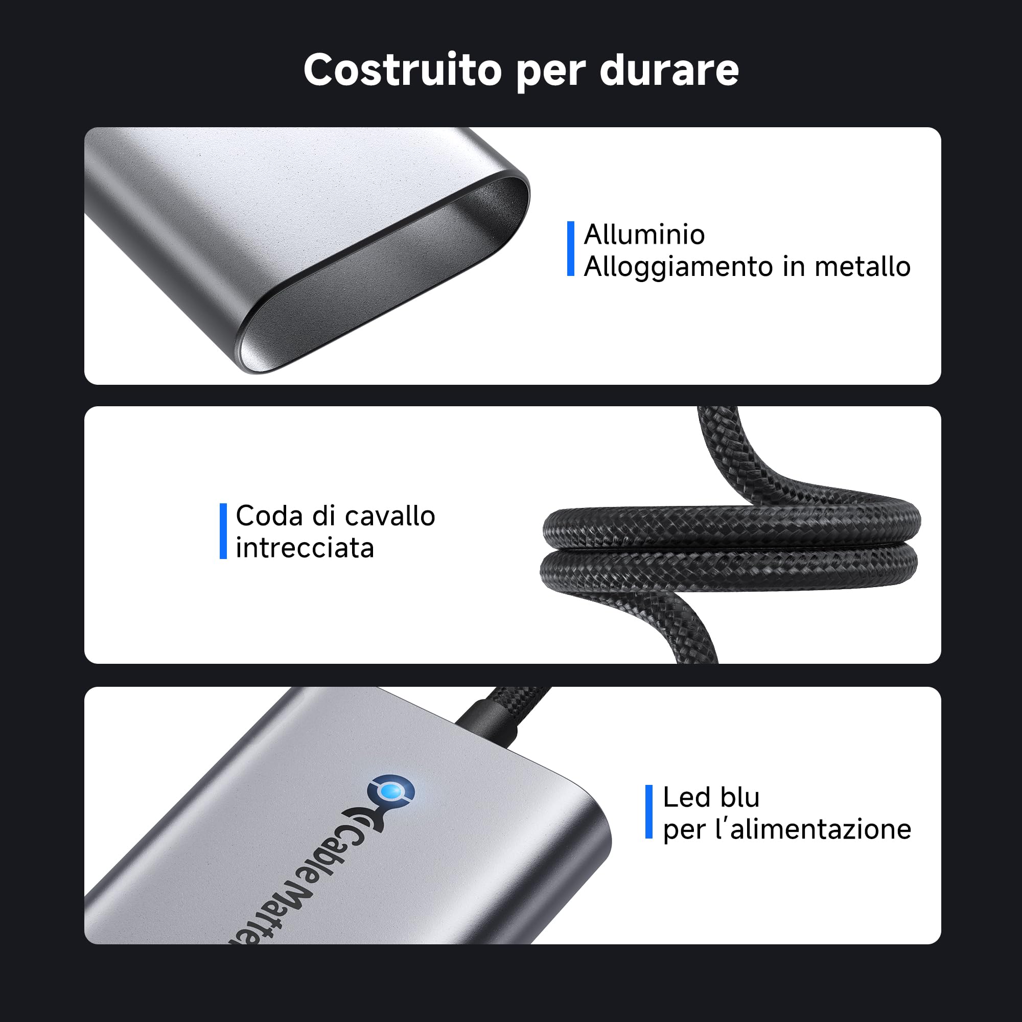 Cable Matters Adattatore USB C a Ethernet 2.5Gb con Ricarica 140W PD 3.1 2.5 Gigabit USBC to RJ45 Compatibile USB4 Thunderbolt 4/5