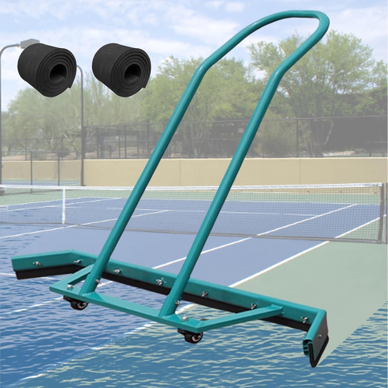 Escoba para quitar agua de piso resistente para interiores y exteriores, empujador de agua móvil de aluminio para cancha de tenis, talleres, ahorro de tiempo