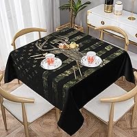 Vista 36 de YETTA YANG Paño de Mesa Redondo de Dulce de Chupachups Gótico en Negro y Blanco de 60 Pulgadas, Cubierta de Mesa Decorativa de Tela para Mesas